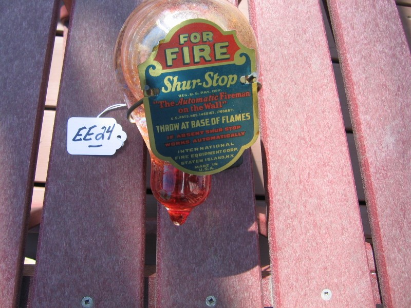 Shur-Stop Grenade and Holder. Liquid still in Gre