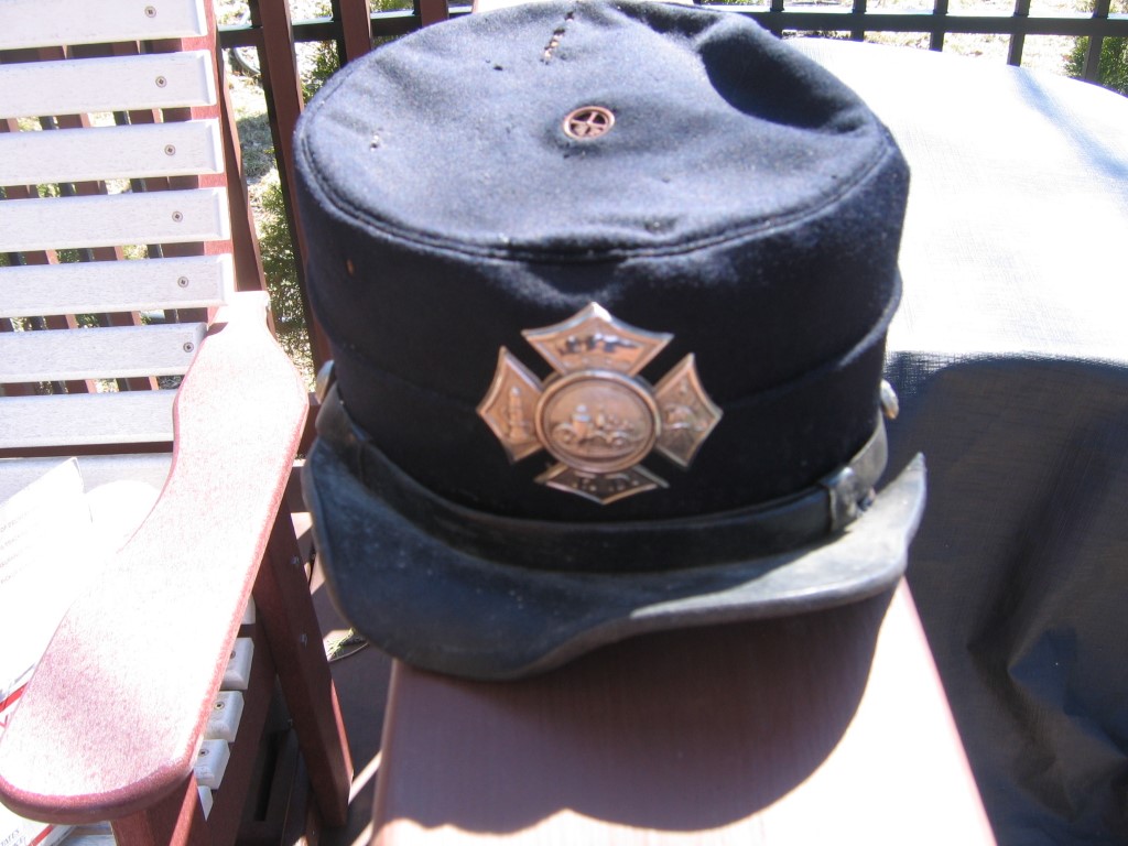 Kepi Style Fireman's Hat with Original Rain Cover.