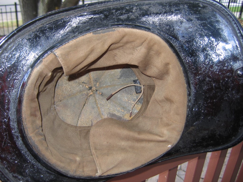 Derby 4 Fire Department. Fire Helmet. Picture of