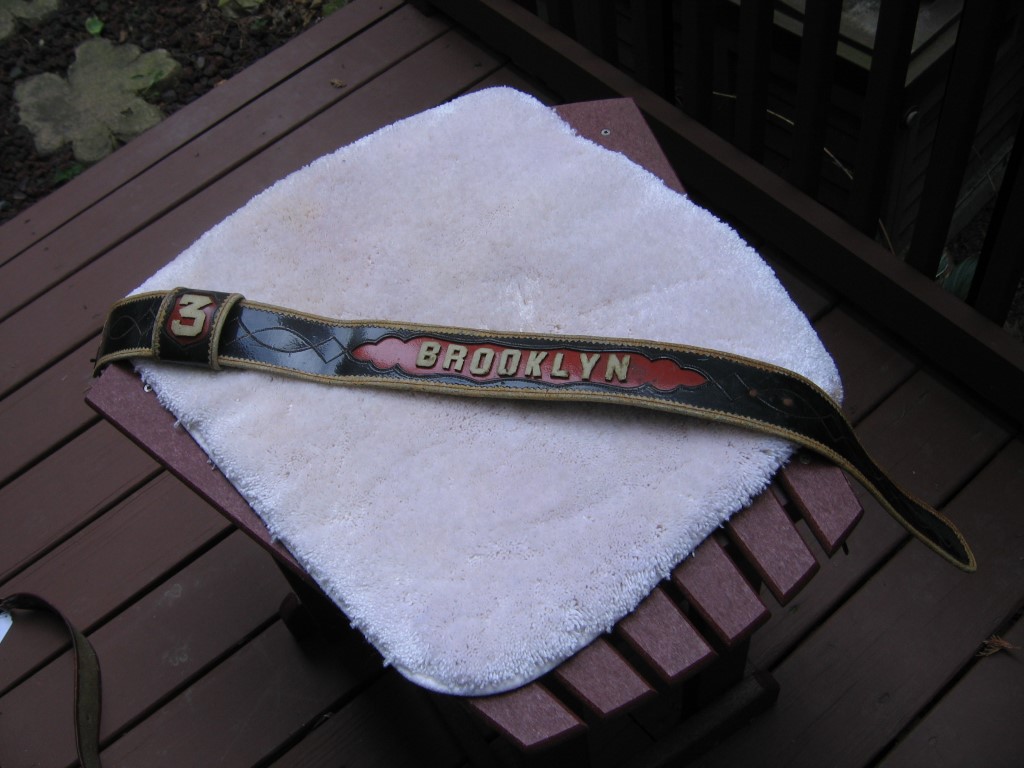 BROOKLYN Parade Belt. Dark Brown Leather with Lig