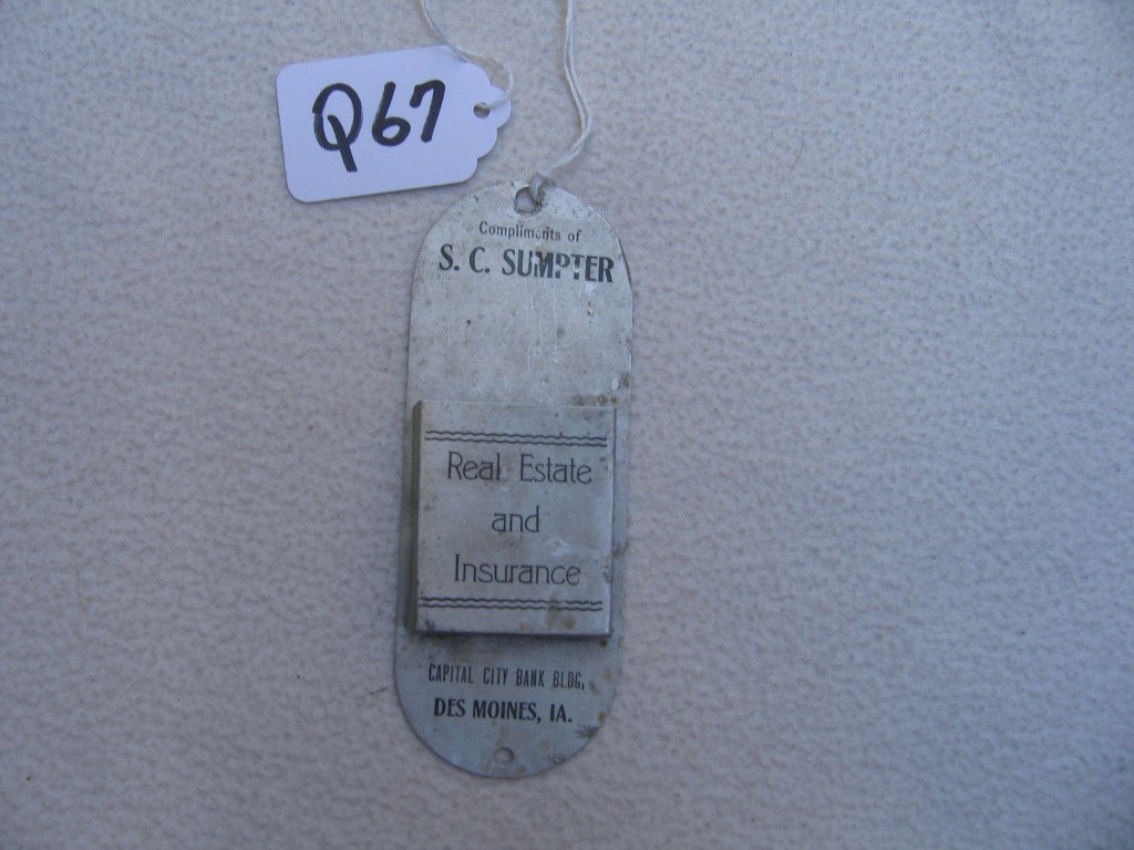 Match Holder. Advertising. Compliments of S.C. S