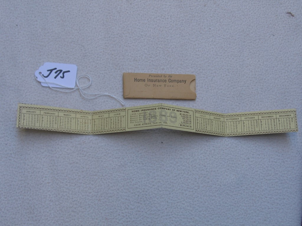 Home Insurance Company. Very Old Advertising Give