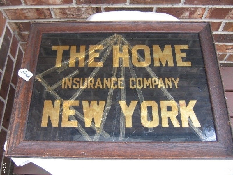 Home Insurance Rev. Glass Sign