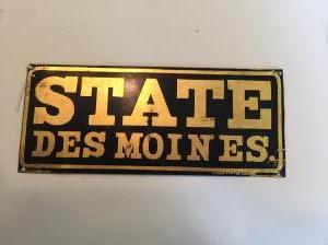 #168 State Insurance Company of Des Moines Iowa  Fire Mark.  Addendum Bulau #475 -X-1.