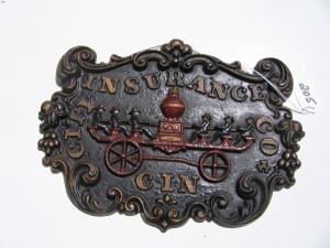 #205 Cincinnati Insurance Fire Mark. B157. Many believe this to be the nicest fire mark made in the United States