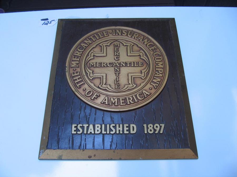 #125 The Mercantile Insurance Company of America Company Plaque