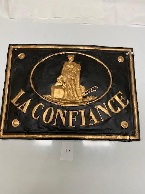 117 Firemark, Foreign La Confiance, BU1295 (France). Tin Repainted.