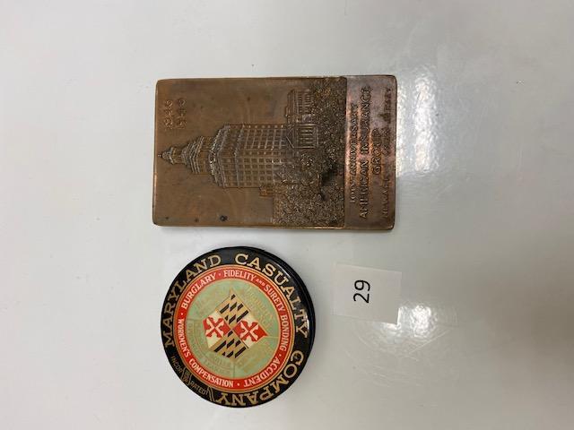 2 Paperweights - Maryland Casualty & American Insurance Group