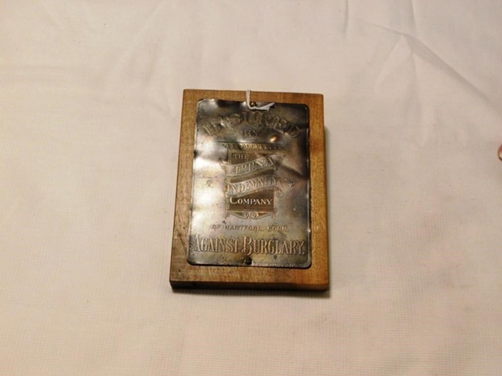 Advertisimg Plate, Aetna