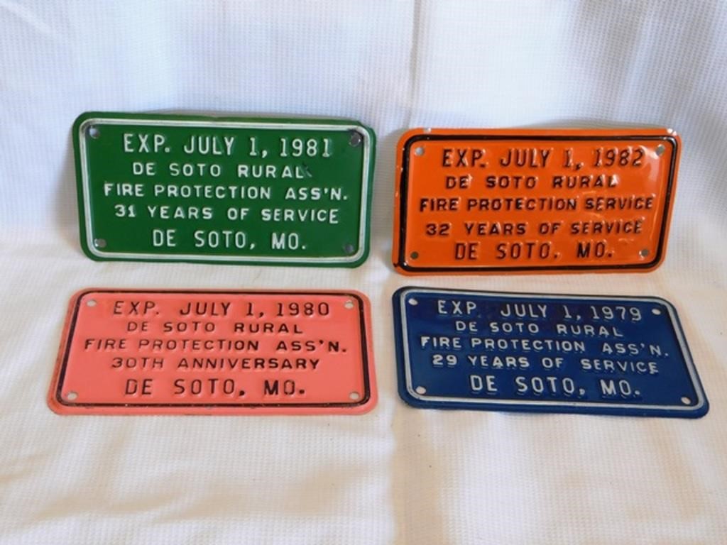 Lot of 4 Missouri Insurance tags