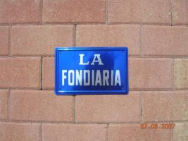 La Fondiaria Fire Mark. Italian. Aluminum, Silve
