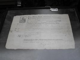 2 sided Framed Policy receipt in French . Dated 8