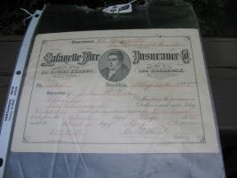 Paper Receipt. Lafayette Fire Insurance Co. Dated