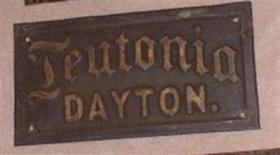 Teutonia Insurance, Dayton, Ohio. Tin. 3 5/8x6 7