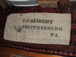 20" x 44" heavy linen bag believed to have been us