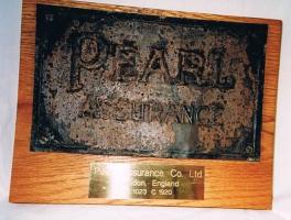 Pearl Assurance Co. - London England, Fire Mark, T