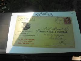 New York Life Insurance Envelope dated Mar 26, 189