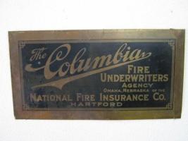 Columbia Fire Underwriters Agency. Brass. The Co