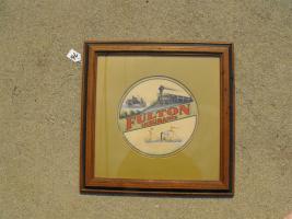 Fulton Insurance Sign. Wood frame with Circular i