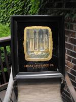Orient Insurance Company Reverse Glass Sign. Tige