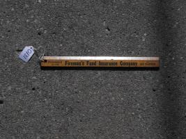 Firemans Fund Insurance Company Wood Ruler. On Ba