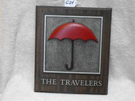 Travelers Plaque. Lightweight Burlwood with The T
