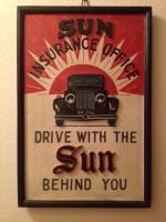 Sun Insurance Office. Wood. Hand Crafted. 24 x1