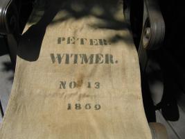 Salvage Bag stenciled with name of Peter Witmer No