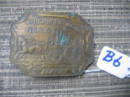Belt Buckle - Brass. Americas Heros Fire Dept. Ne