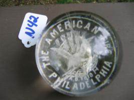 Paperweight. The American Fire, Philadelphia. Eag