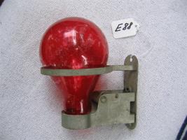 Red Glass Grenade - empty with small hole in botto
