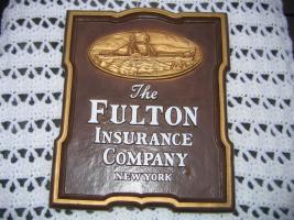 Fulton Insurance Company, New York. Plaque. Dark