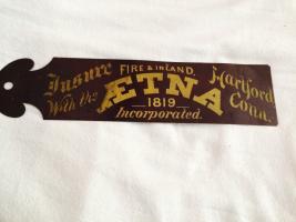 Aetna Ledger Marker. Insure with the Aetna. Hartf