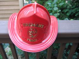 Firemans Fund Fire Helmet. Hard Plastic. Manufac