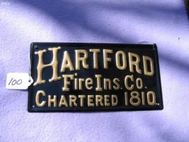 Hartford Fire Ins. Co. Chartered 1810. Fire Mark i