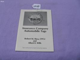 Insurance Company Automobile Tags. Pamphlet. by