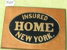 Home Insurance New York. Reproduction Fire Mark o