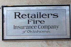 Retailers Fire Insurance of Oklahoma. Tin Sign.