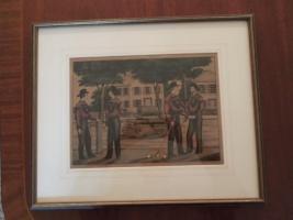 Protector Fire Company Hand Colored Paper Lithogra