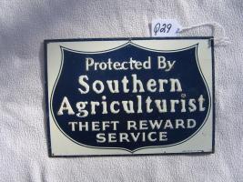 Southern Agriculturist Sign. Metal Small. 9 3/4x