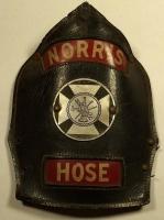 Norris Hose Company leather helmet front. Cairns &