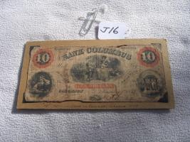 Bank of Columbus Georgia $10 Note. Dated January