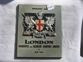 London Guarantee and Accident Company Sign/Plaque.