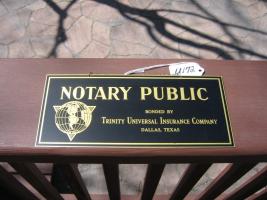 Notary Public Sign. Bonded by Trinity Universal I