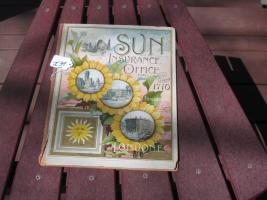 Sun Insurance Office Calendar Book from 1893. 7 p