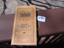 Standard Fire Insurance Tables. 1894 - 1904. Fin
