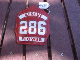 Fireman's Helmet Shield. Rescue. 286. Flower. Red
