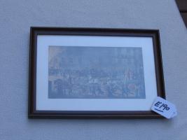 Small Framed Picture. Shows Lots of People (Men a