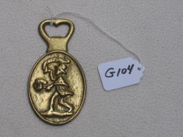 Brass Bottle Opener with Associated Fireman Fire M