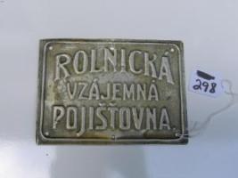 #175 Rolnicka Vzajemna Pojistovna.Prague, Czechoslovakia. Fire Mark. Bulau #1202